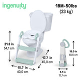 Ingenuity Foldaway Ladder Potty  Adjustable Height Toilet Trainer with Handles, Folds Flat for Compact Storage, Fits Round & Elongated Toilets
