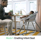 Ingenuity Beanstalk Baby to Big Kid 6-in-1 High Chair with adjustable tray and plush toy bar for newborns to 5 years