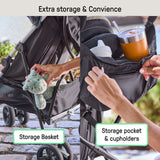 Ingenuity 3D Mini Convenience Stroller, Lightweight Umbrella Stroller with Storage Basket - Slate