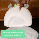 Ingenuity Swing 'n Go Portable Baby Swing in Chambray with removable toy bar and plush seat