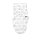 SwaddleMe by Ingenuity Monogram Collection Baby Swaddle, 100% Cotton, 0-3 Months, 1.0 TOG, 1-Pack - Scribble Elephant