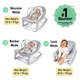 Keep Cozy Baby Bouncer 3-in-1 infant to toddler rocker with plush elephant toy and vibrating seat