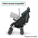 Lightweight 3Dlite Jewel stroller with steel frame, multi-position recline, oversized canopy, and extra storage basket