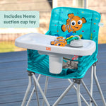 Disney Baby Finding Nemo Pop ‘N Dine portable high chair with suction cup Nemo toy and removable tray