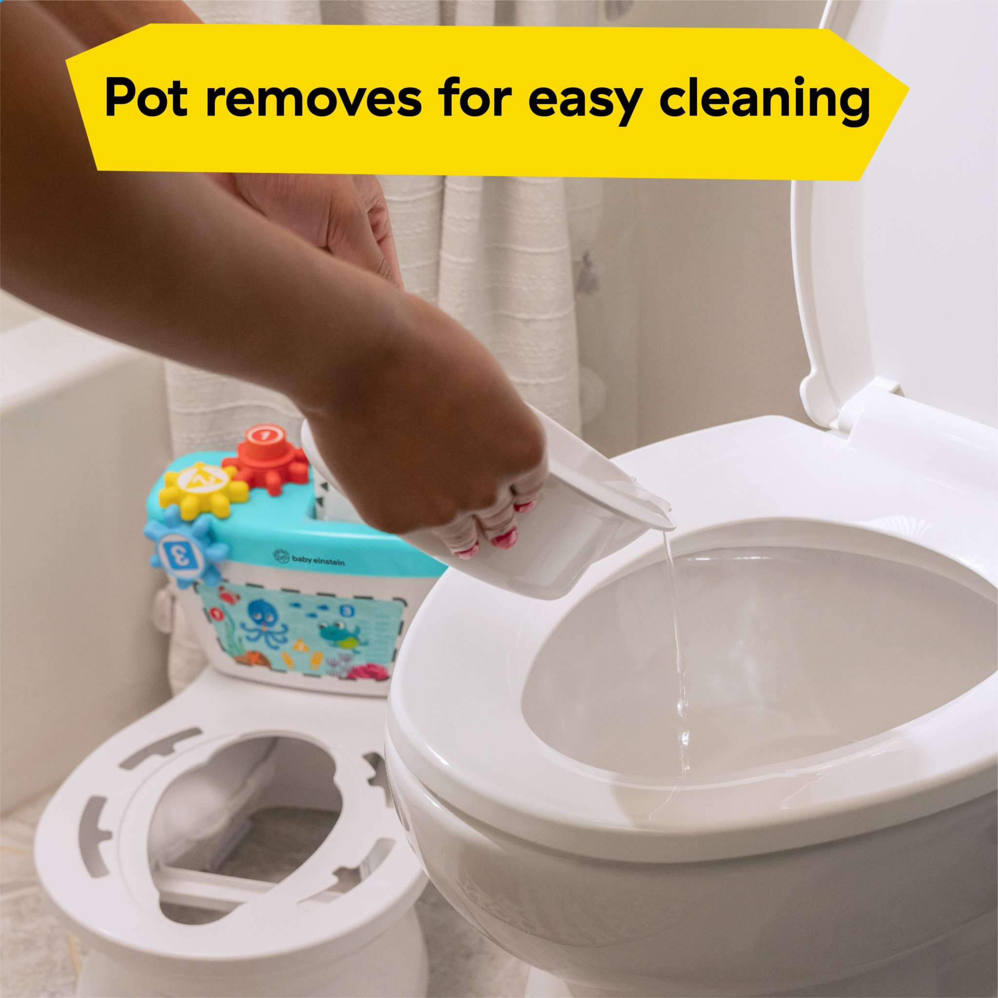 Baby Einstein Geared for Success 2-in-1 Potty Training System with character-revealing pot, spinning gears, and detachable potty ring for toddlers