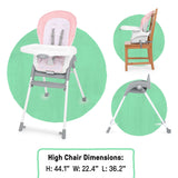 Ingenuity Trio Foldaway 6-in-1 Baby High Chair - Pink