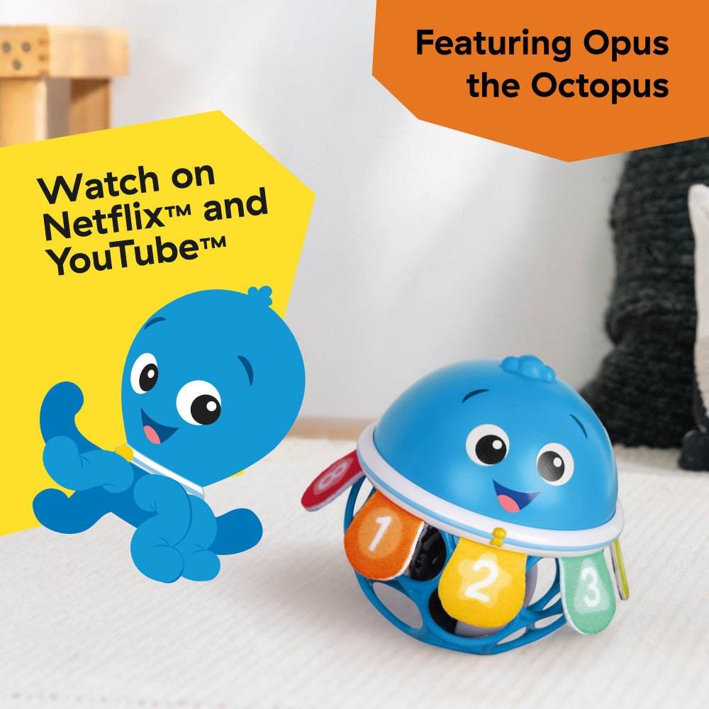 Baby Einstein Opus Jingle and Shake rattle toy with colorful fabric arms for babies