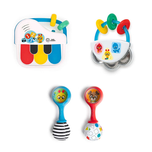Baby Einstein Jingle & Jam musical toy set with piano, tambourine, and maracas for babies 3+ months