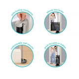 Tuck Away Retractable extra wide safety gate made of metal, plastic, and fabric