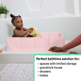 Ingenuity Tuckaway Toddler Tub, Converts Shower to Tub, Folds to Store, 12M-5Y - Pink
