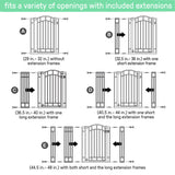 Ingenuity The Doorway 48W Series bronze metal pet and baby safety gate installed in doorway with pressure mount system