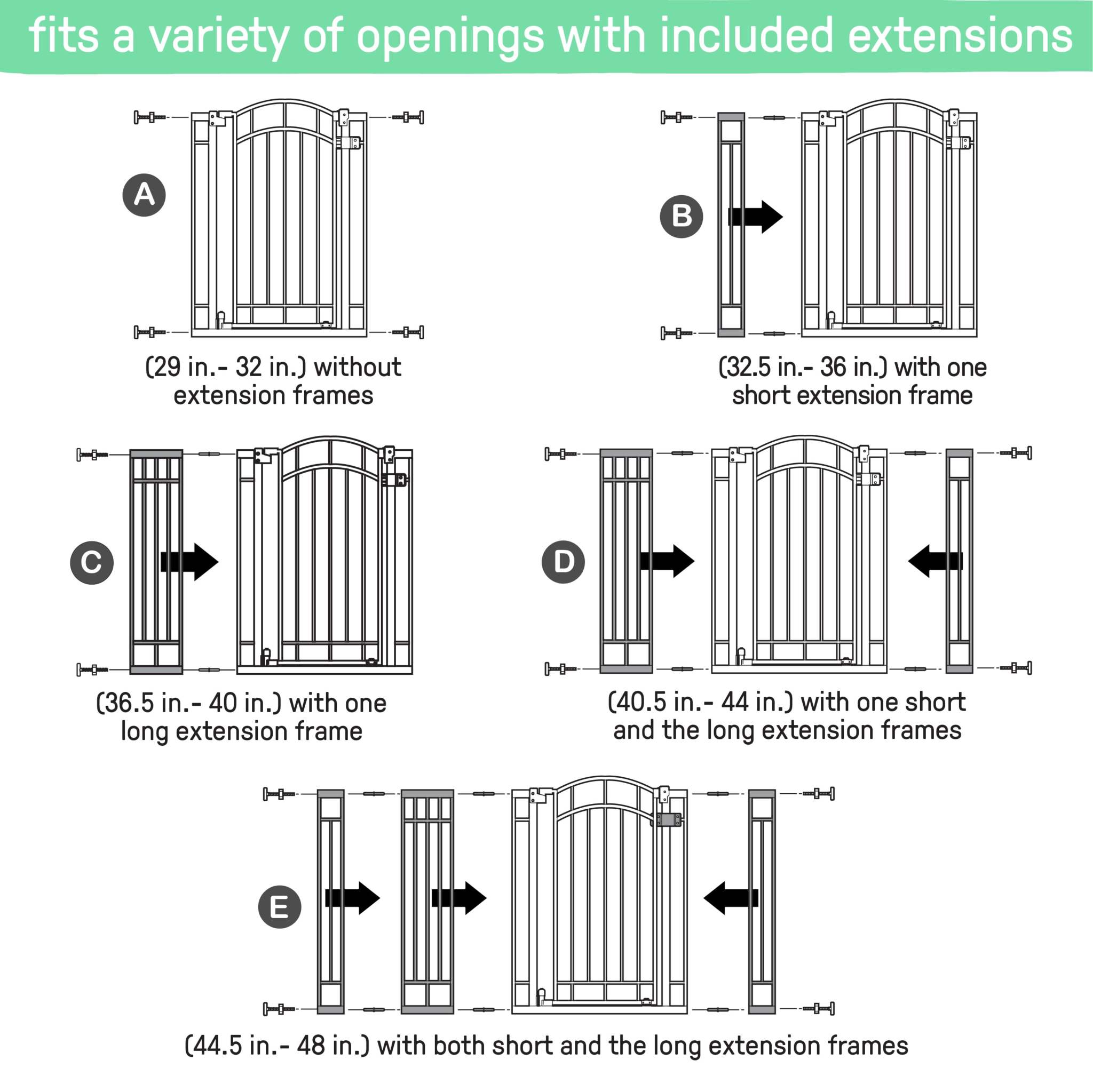 White Ingenuity Doorway 48W Series metal baby and pet safety gate installed in doorway