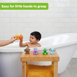Bright Starts Safari Splashers 6-Piece Baby Bath Toys, Squirting Animal Bath Toy Set, 9 Months+