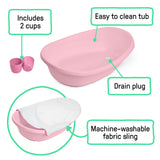 Ingenuity Room to Soak 4-in-1 Baby Tub, 4 Stages of Use, OM+ - Pink