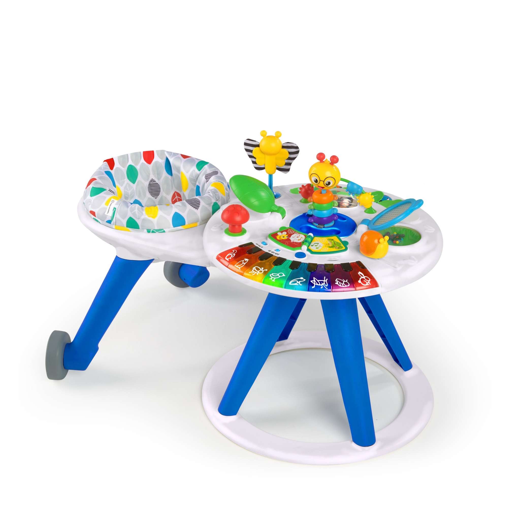 Baby Einstein Around We Grow 4-in-1 Discovery Center with colorful toys and activity table.