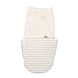 All Season Swaddle for 0-3 months with Dream Waves pattern, quick-flip design for dual TOG ratings, 100% cotton.