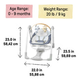 Ingenuity Swing n Go Portable Swing, Removable Toy Bar, 6-Speed - Chambray