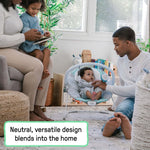 Ity by Ingenuity Bouncity Bounce Vibrating Deluxe Bouncer with plush headrest and toy bar for newborns