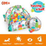 5-in-1 Your Way Ball Play Activity Gym & Ball Pit with 40 colorful balls and tropical design for infants and toddlers