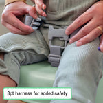 Green Ingenuity My Spot easy-clean baby booster seat with 3-point harness