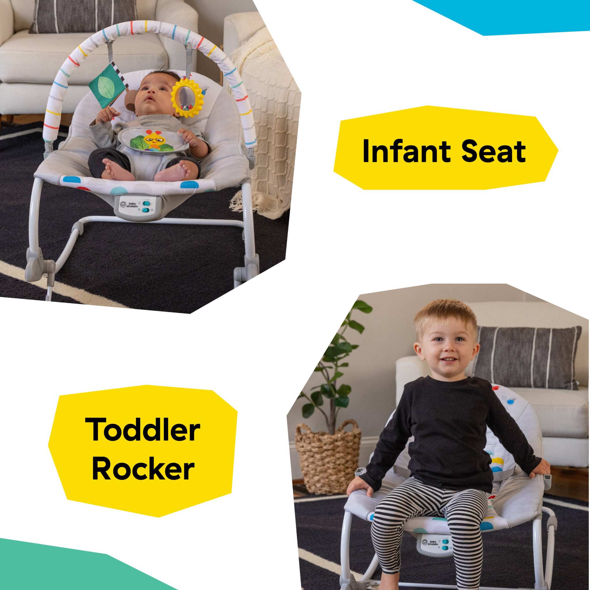 Baby Einstein Dean’s Discovery Spot musical infant to toddler rocker with toys