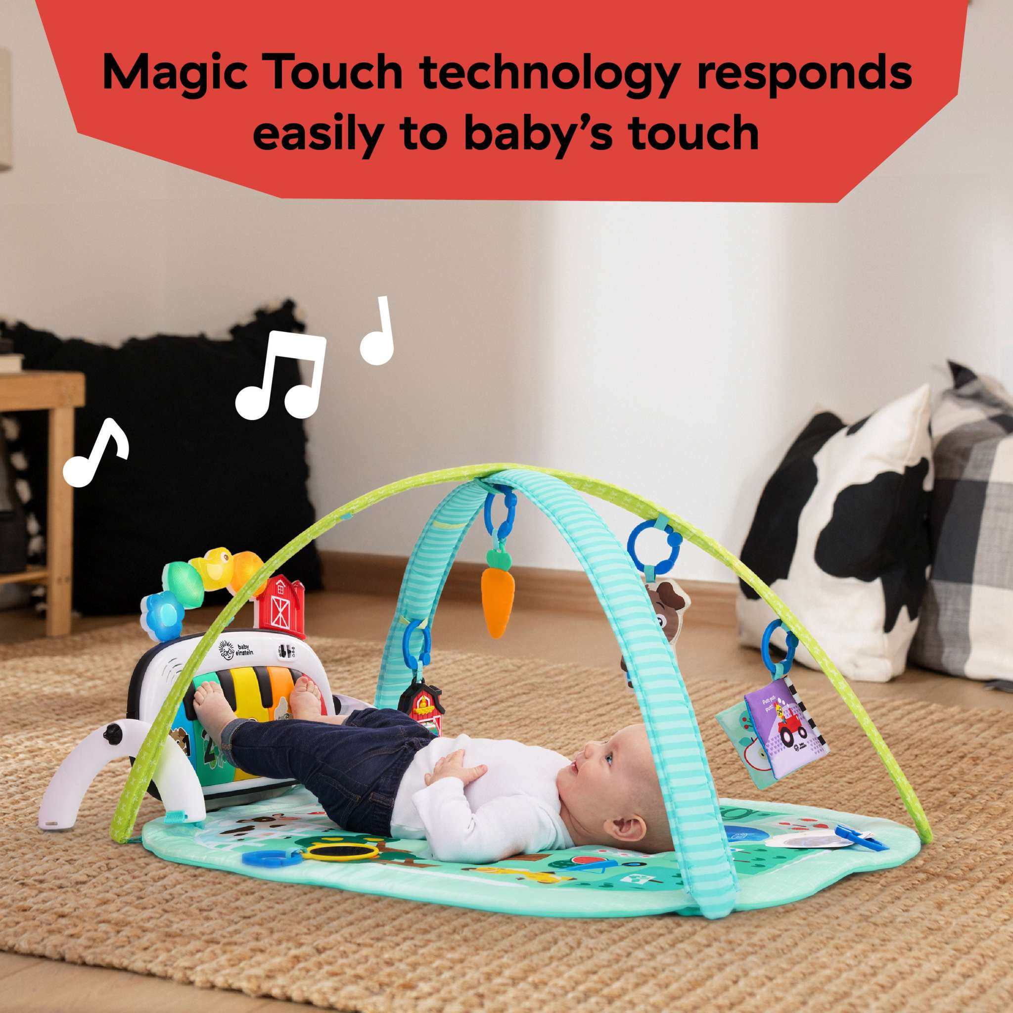 Baby Einstein Farm Explorers 4-in-1 musical meadow gym with piano and toys