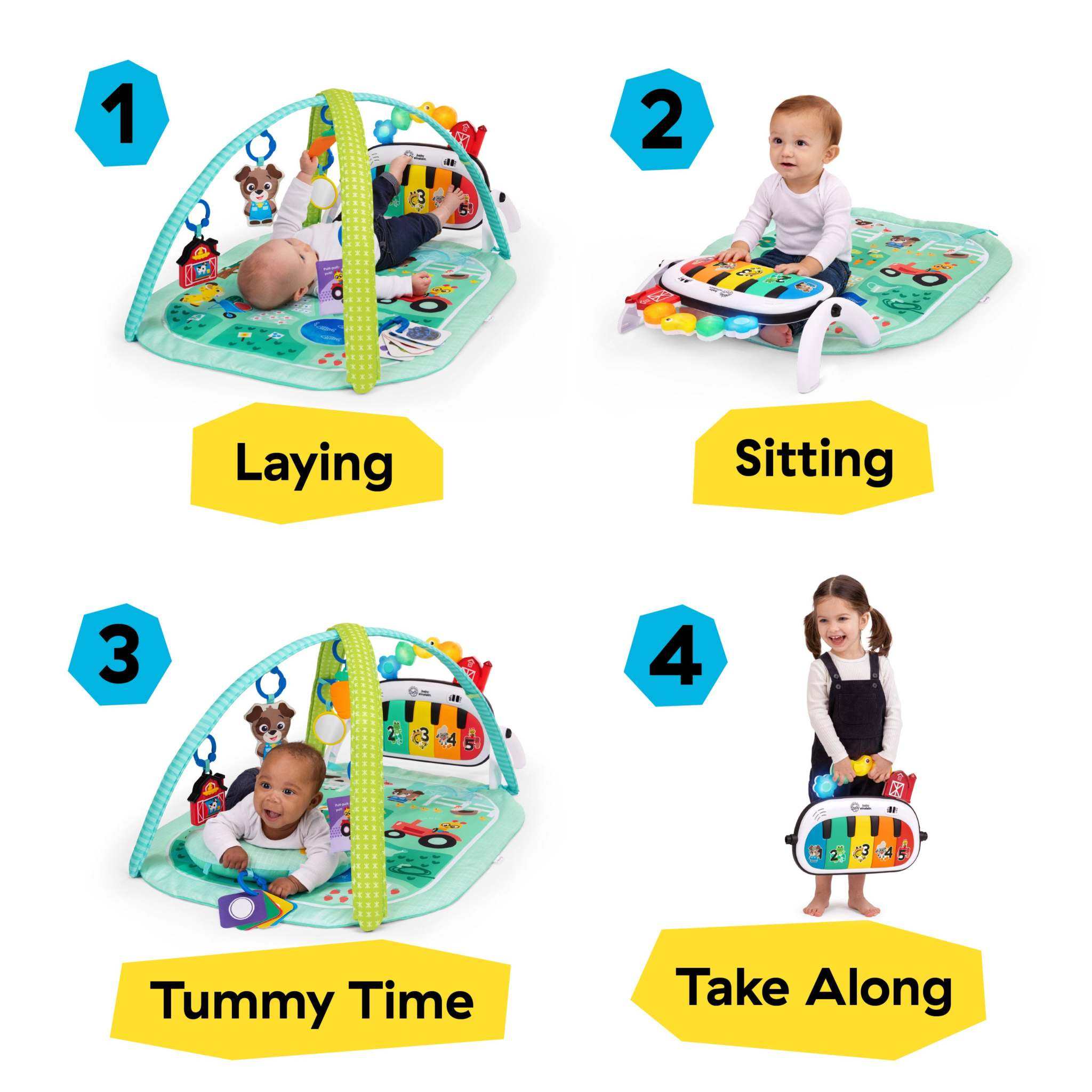 Baby Einstein Farm Explorers 4-in-1 musical meadow gym for infants