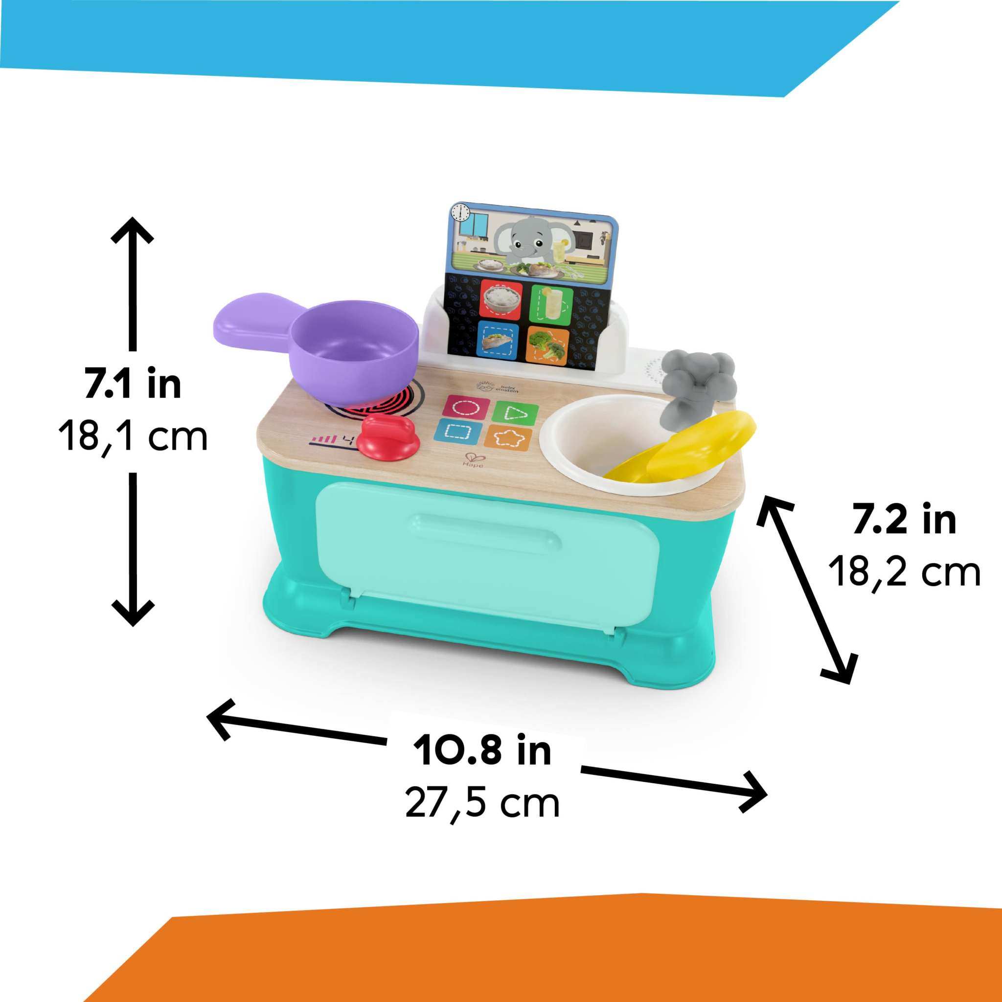 Baby Einstein and Hape Magic Touch Kitchen toy for toddlers with lights and sounds