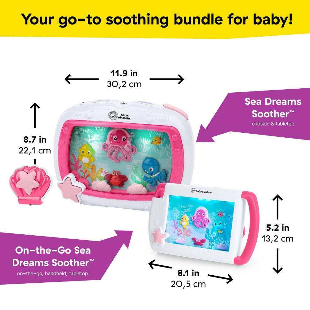 Baby Einstein Sea Dreams Soother pink crib and portable sound machine set