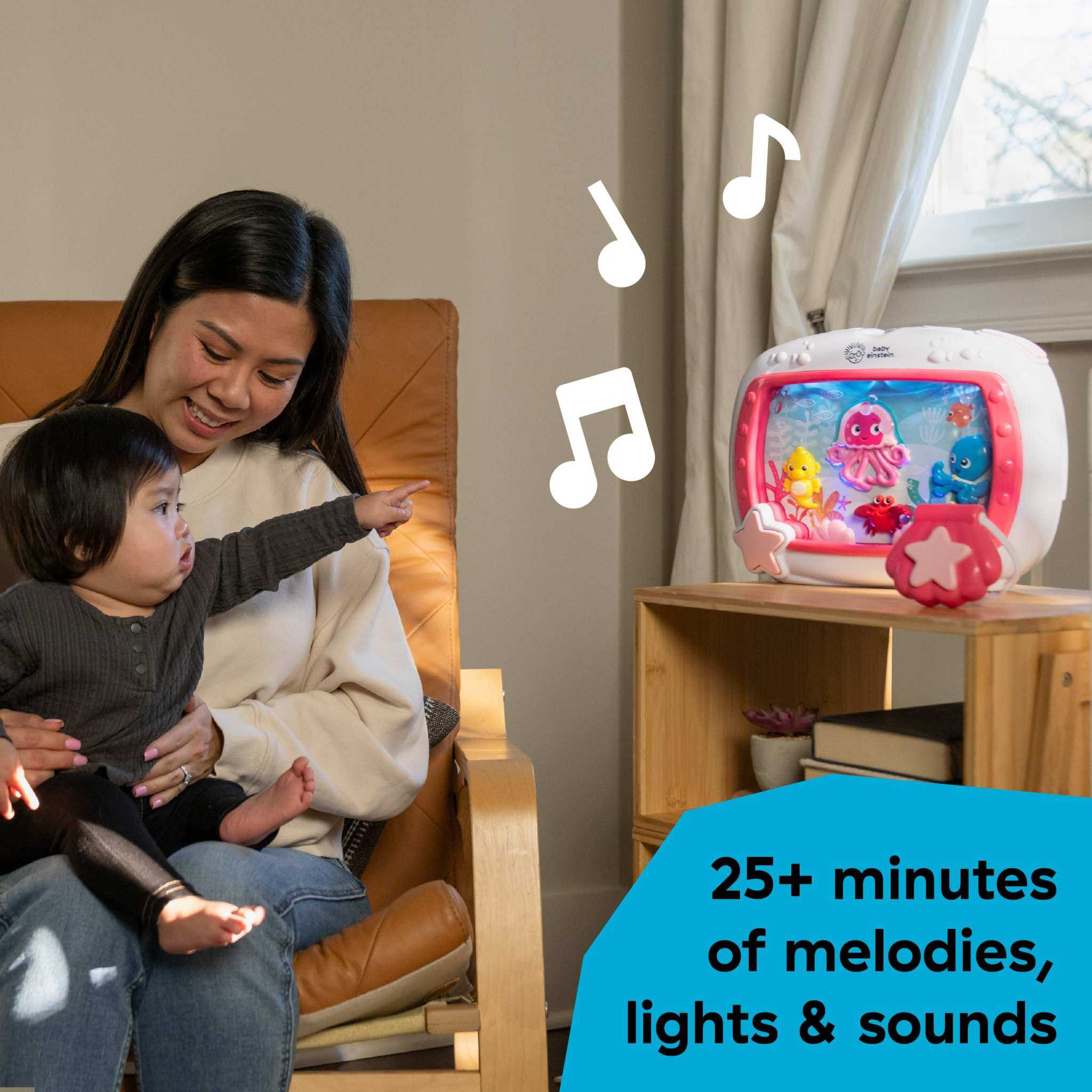 Baby Einstein Sea Dreams Soother pink crib toy with music and ocean sounds