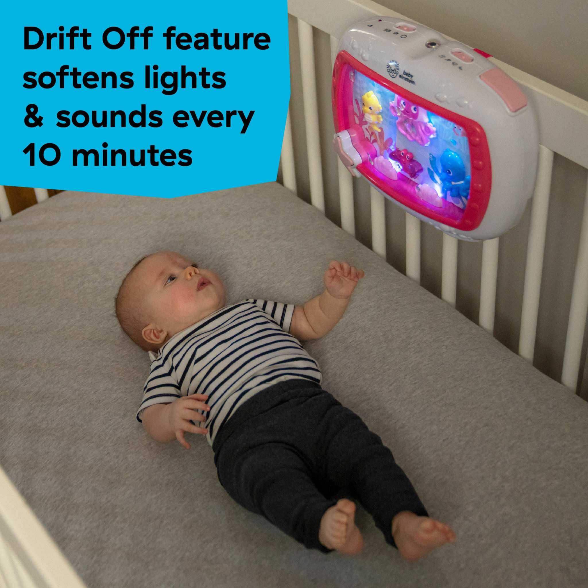 Pink Baby Einstein Sea Dreams Soother crib toy with lights and remote