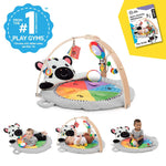 Baby Einstein Zen's Activity Milestones Plush Gym with wooden bar and toys for infants
