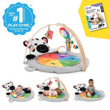 Baby Einstein Zen's Activity Milestones Plush Gym with wooden bar and toys for infants