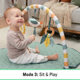 Ingenuity One Bar Baby Gym, Pipers Playspace  3-in-1 Activity Gym with Sensory Toys, Tummy Time Mat, Foldable & Portable, Ages Newborn+