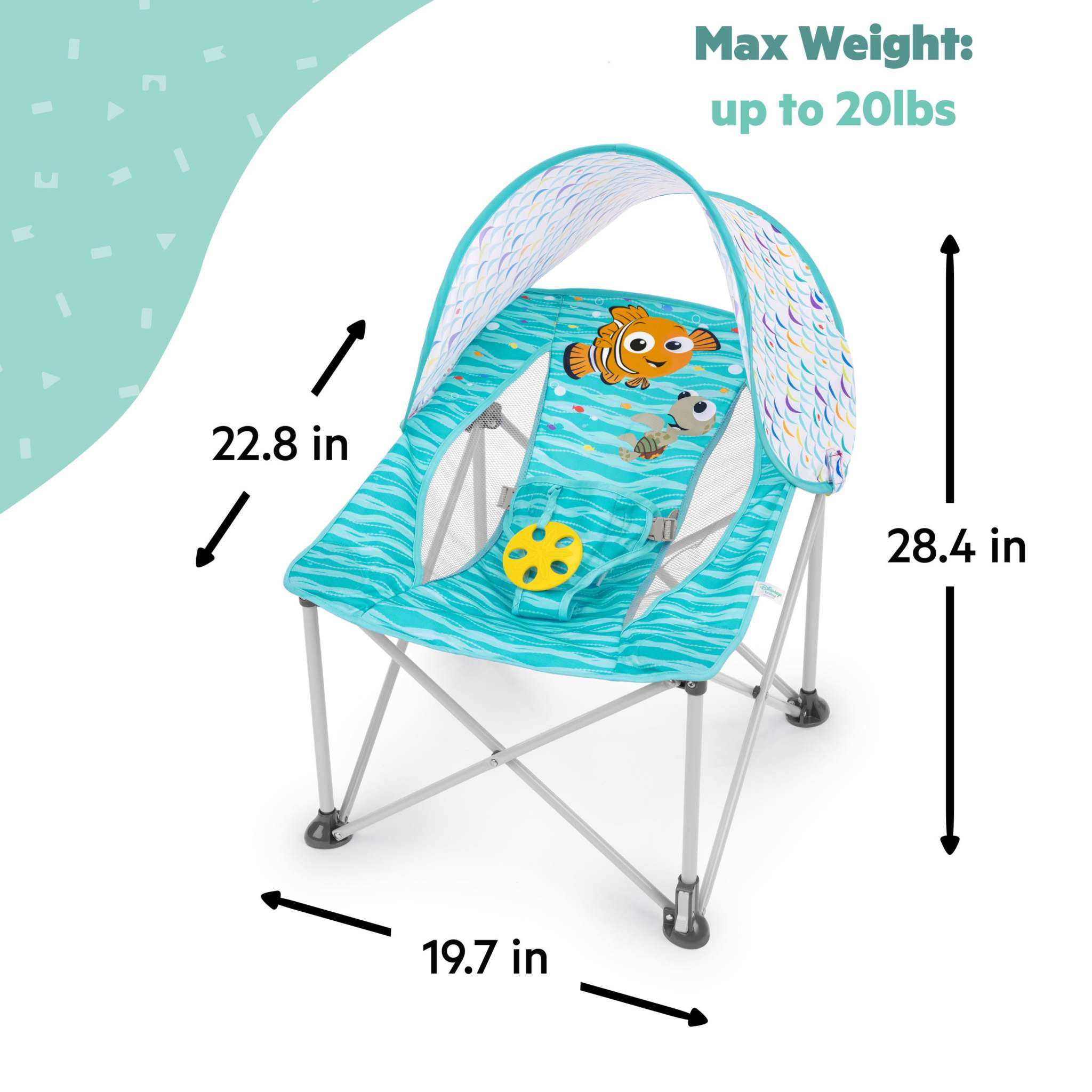 Bright Starts Disney Baby Finding Nemo Pop N Chill Travel Seat with canopy