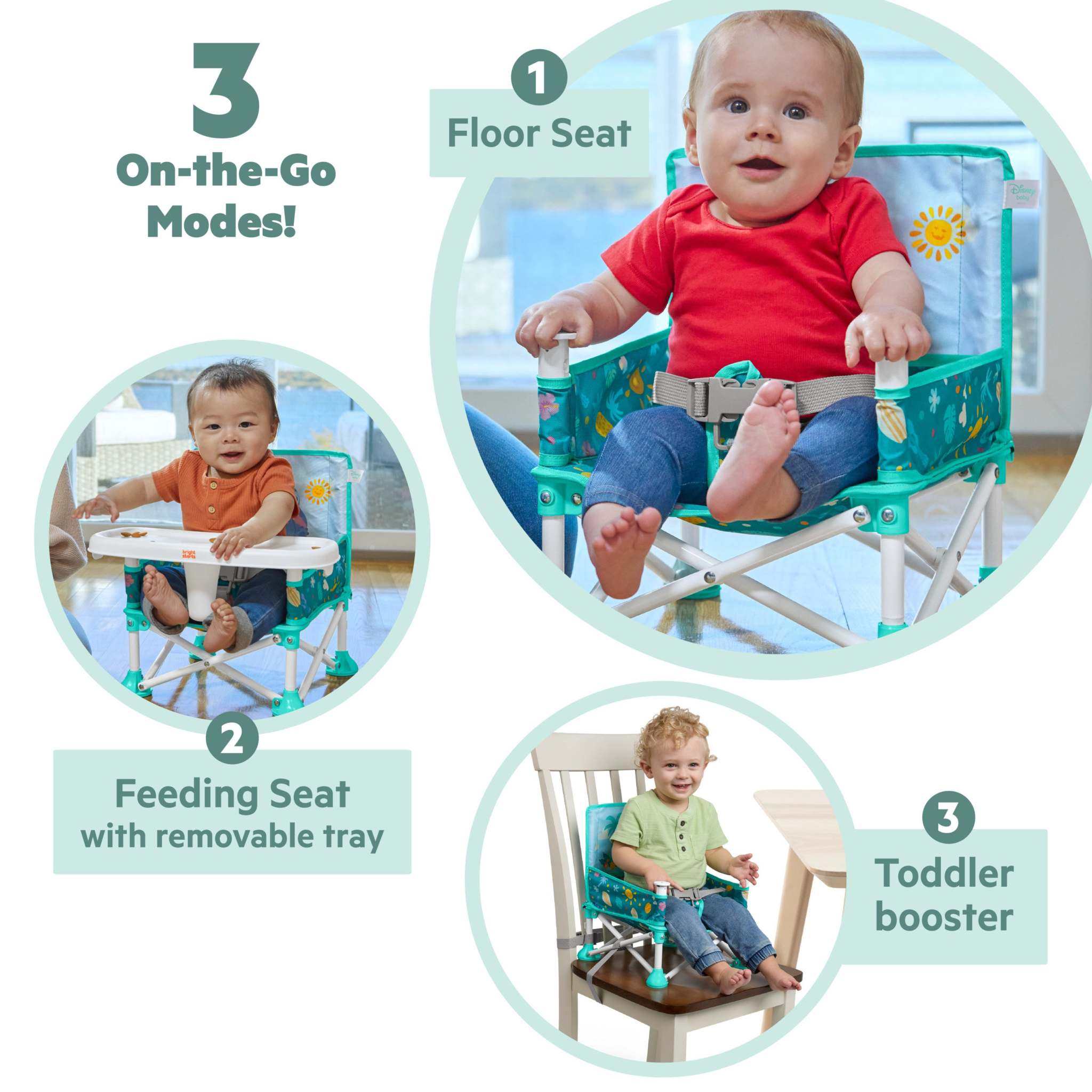 Bright Starts Disney Baby Stitch Pop 'N Sit portable booster seat
