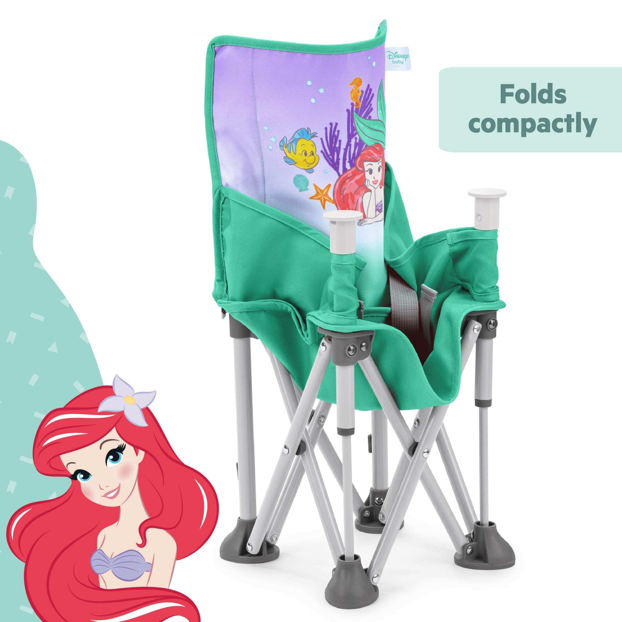 Bright Starts Disney Baby Pop 'N Sit portable booster seat with The Little Mermaid design
