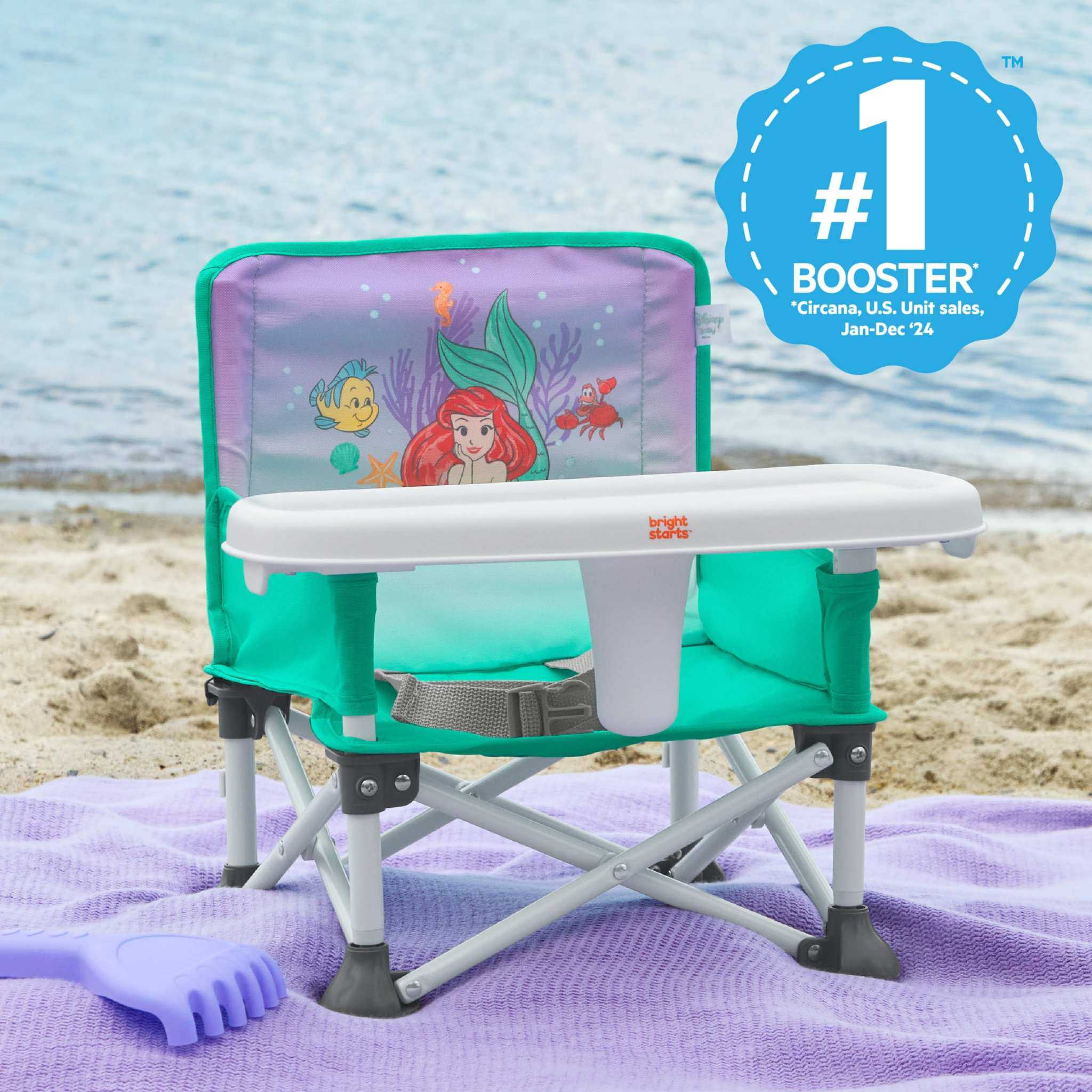 Bright Starts Disney Baby Pop N Sit Portable Booster with The Little Mermaid design