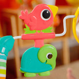 Bright Starts Playful Paradise vibrating baby bouncer with hanging toys and mirror
