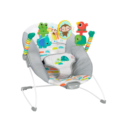 Bright Starts Playful Paradise baby bouncer with vibrating seat and hanging toys