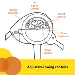Bright Starts Playful Paradise portable compact baby swing with toy bar and recline positions