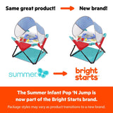 Bright Starts Pop N Jump portable baby jumper with sweet treats theme and canopy