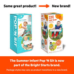 Bright Starts Pop 'N Sit portable booster seat in pink for babies and toddlers