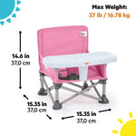 Pink Bright Starts Pop N Sit portable booster seat for babies and toddlers