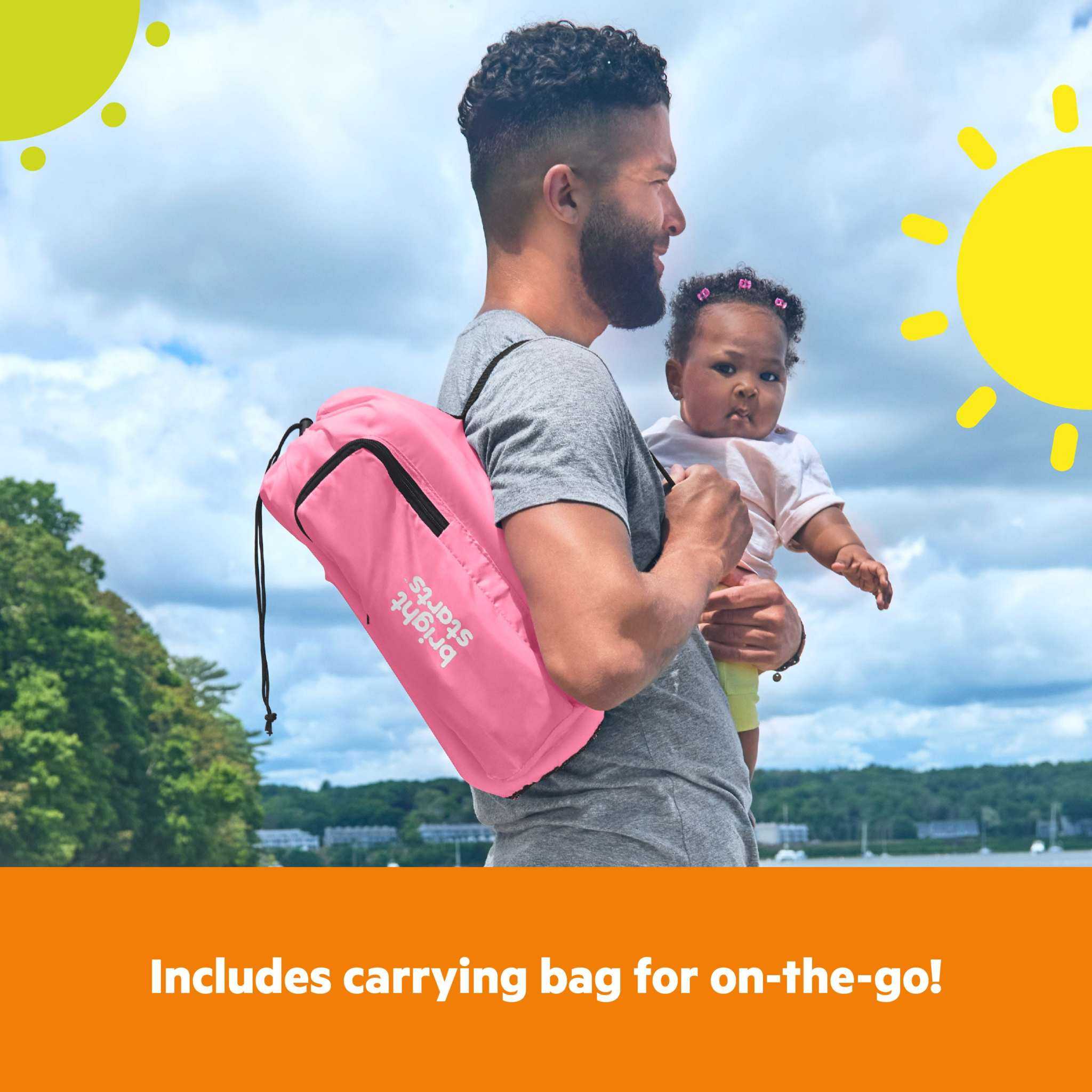 Bright Starts Pop 'N Sit portable pink booster seat for toddlers