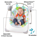 Bright Starts Rainforest Vibes portable baby swing with toy bar and rainforest design