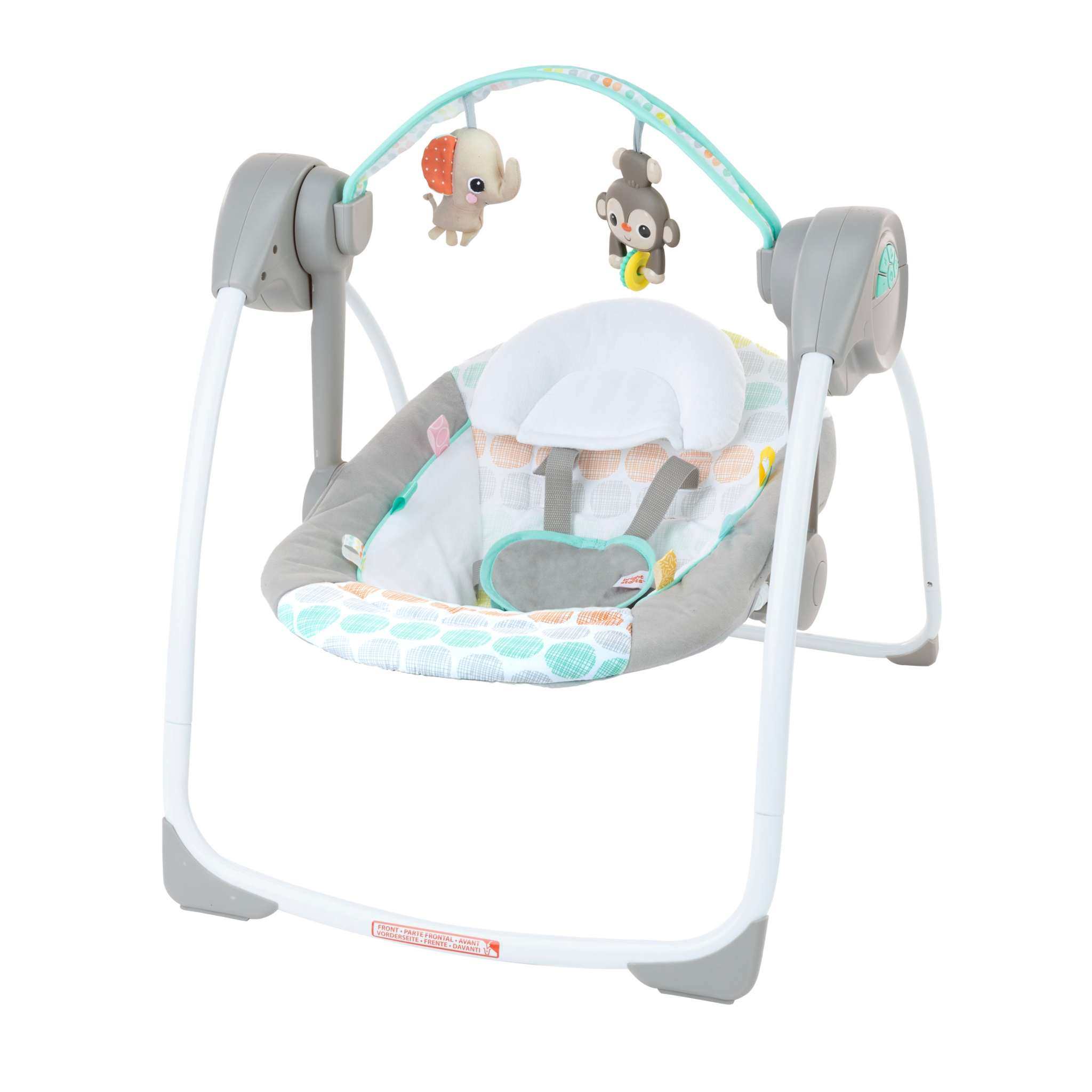 Bright Starts Whimsical Wild portable baby swing with toy bar