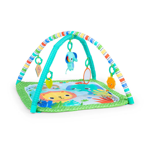 Bright Starts Wild Wiggles green baby activity gym with toys