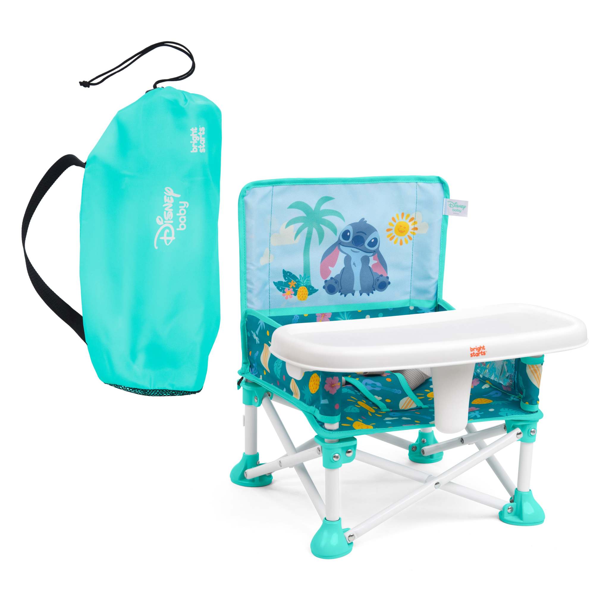 Disney Baby Stitch Pop N Sit portable booster seat with tray and carrying bag for toddlers and babies