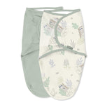SwaddleMe by Ingenuity Original Swaddle in Peekaboo Sloth design, size 0-3 months, 2-pack, 100% cotton, for infant comfort and security.